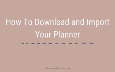 How to Download and Import your planner